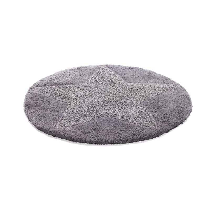 Matta star rund 70 cm grå