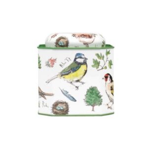 Plåtburk med lock fåglar