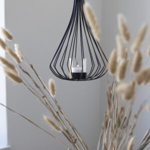 Ljuslykta hängande svart smide