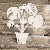 Dekoration Monstera vit