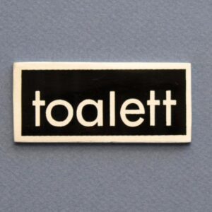Skylt toalett aluminium